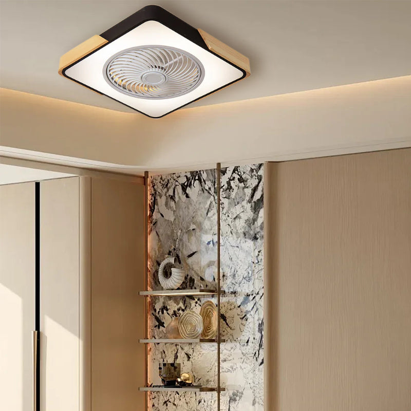 Ventilatori da soffitto contemporanei in legno con luci a LED
