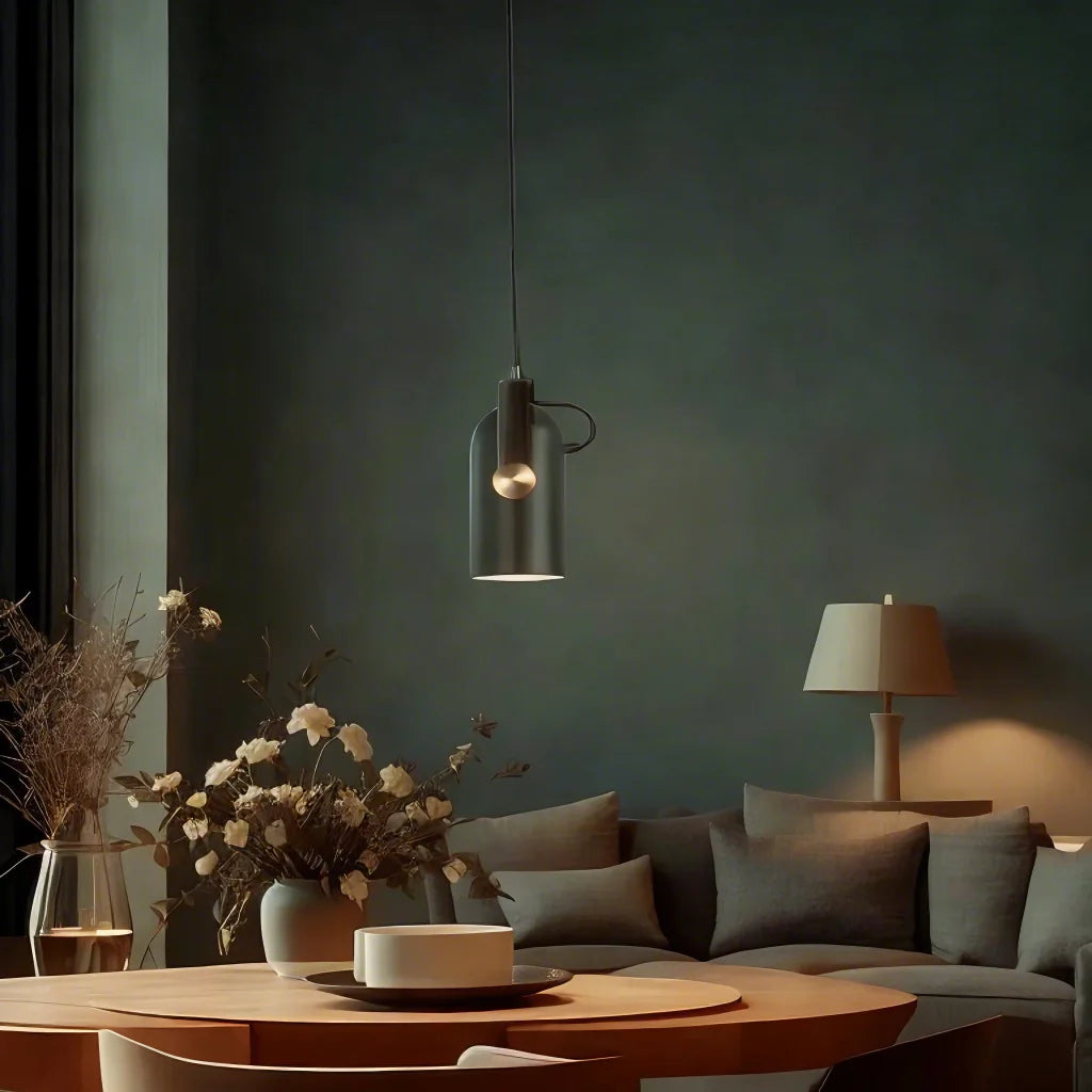 Lampada a sospensione moderna nordica in legno girevole