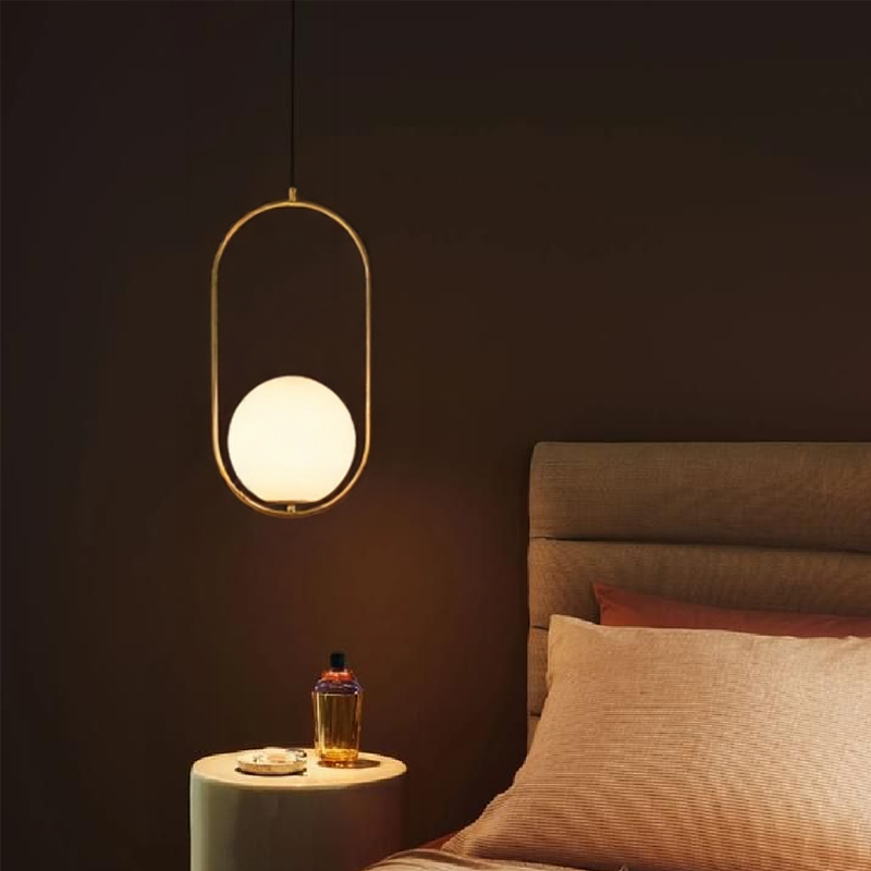 Lampadario a sfera in vetro glassata moderna garefusione