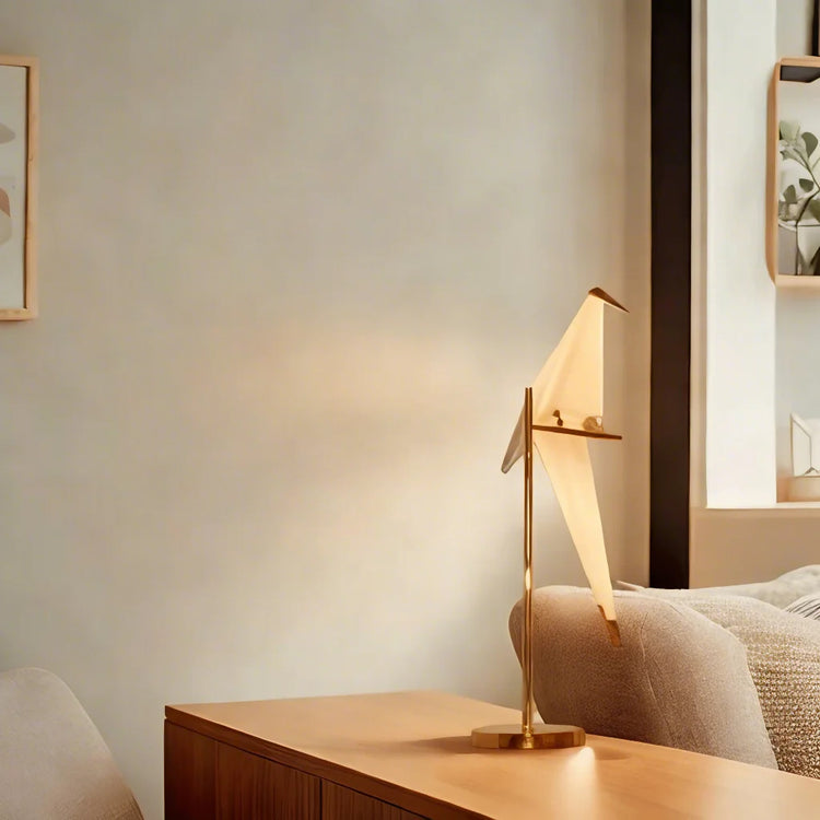 Nordic Paper Crane Origami Bird Skrivebordslampe
