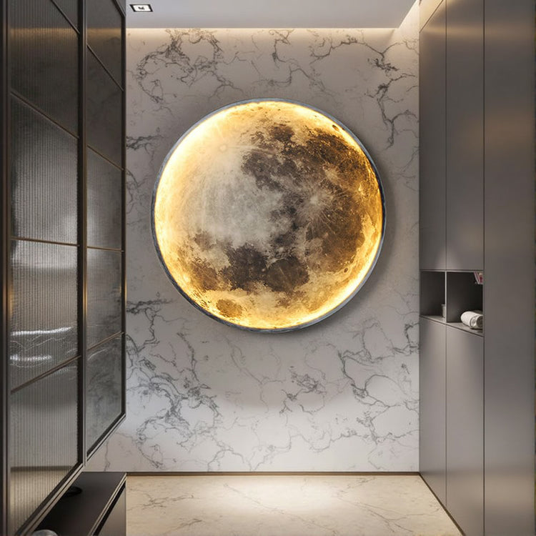 Moderne rund måne væglampe