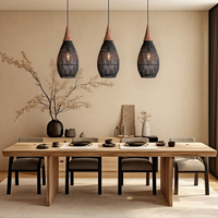 Glarefusion Vintage Rattan Woven Chandelier