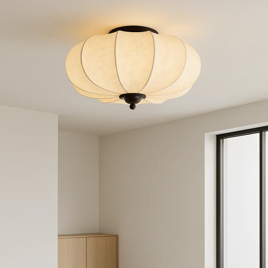 Trendy Round Silk Ceiling Light