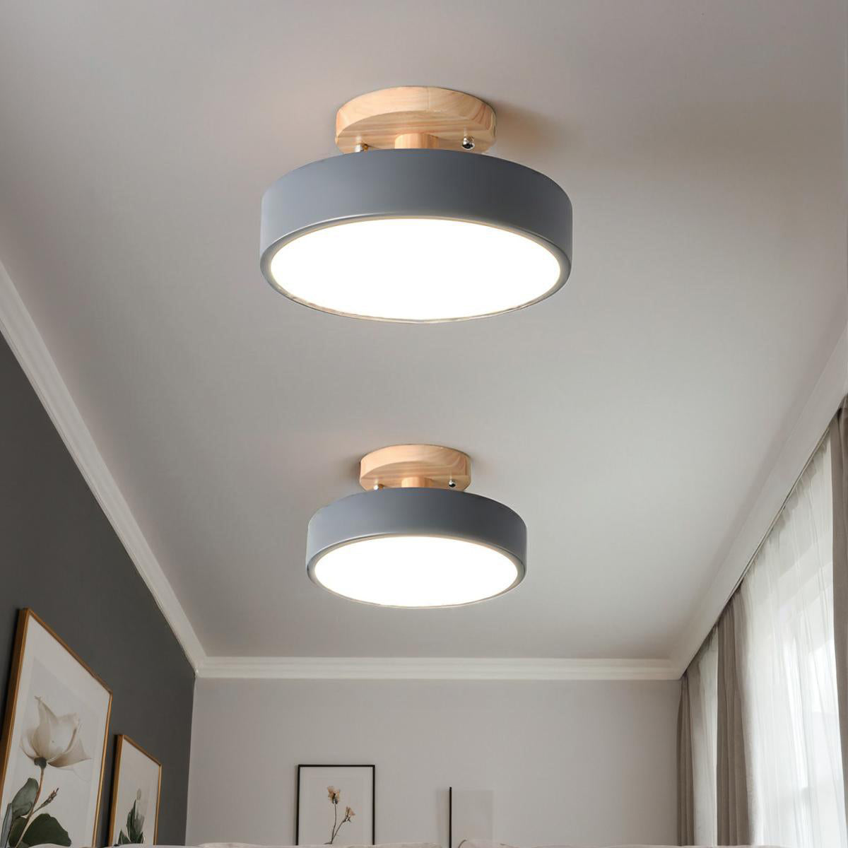 Luce rotonda rotonda semifulpa di legno