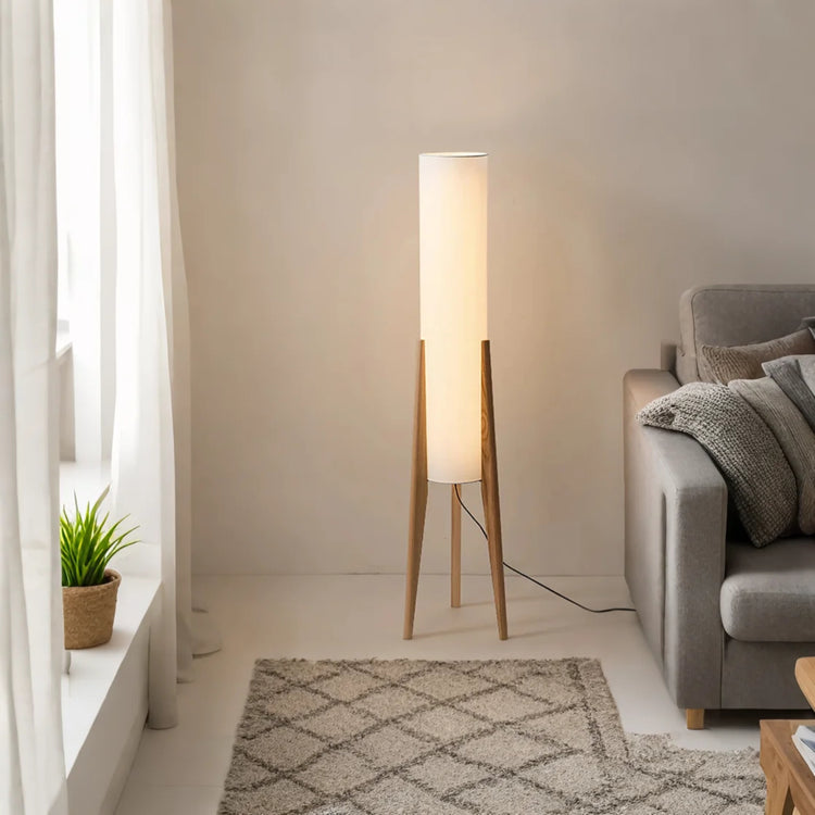 Solid Walnut Wood Floor Lamp