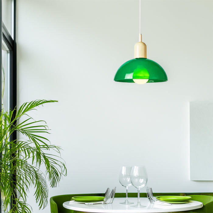 Lampada a sospensione a forma di ciotola colorata