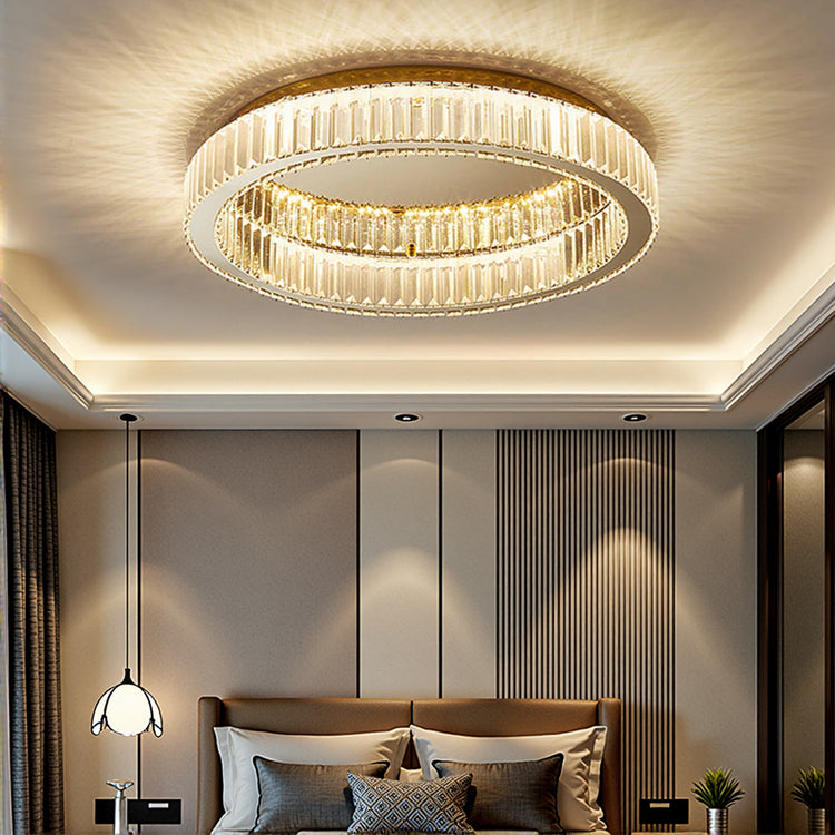 Moderne kreativ rund krystal loftslampe
