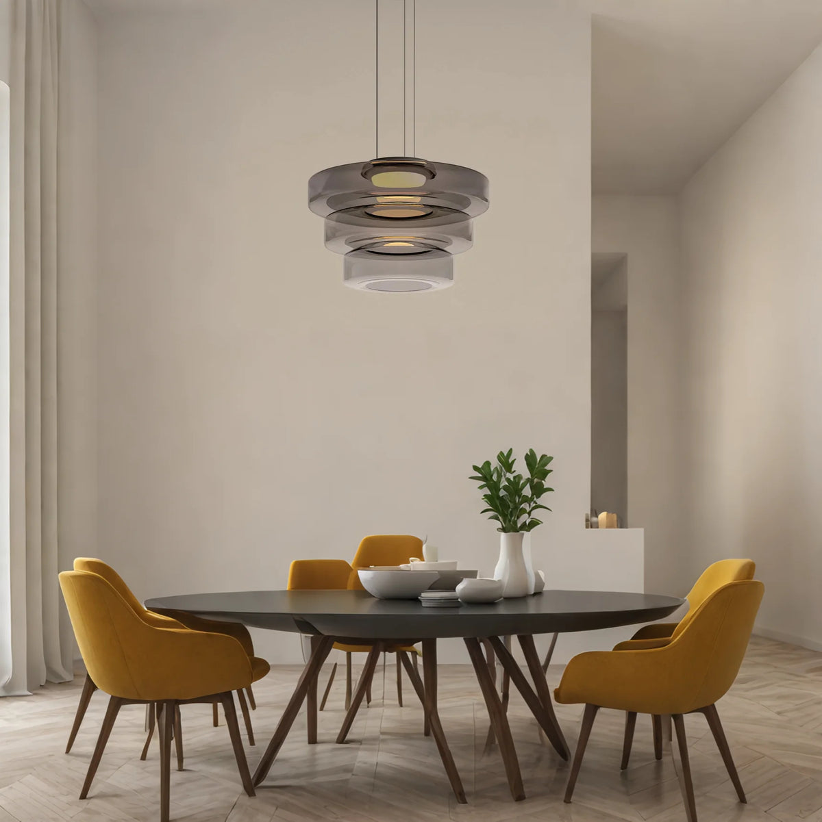Bauhaus Style Glass Pendant Light