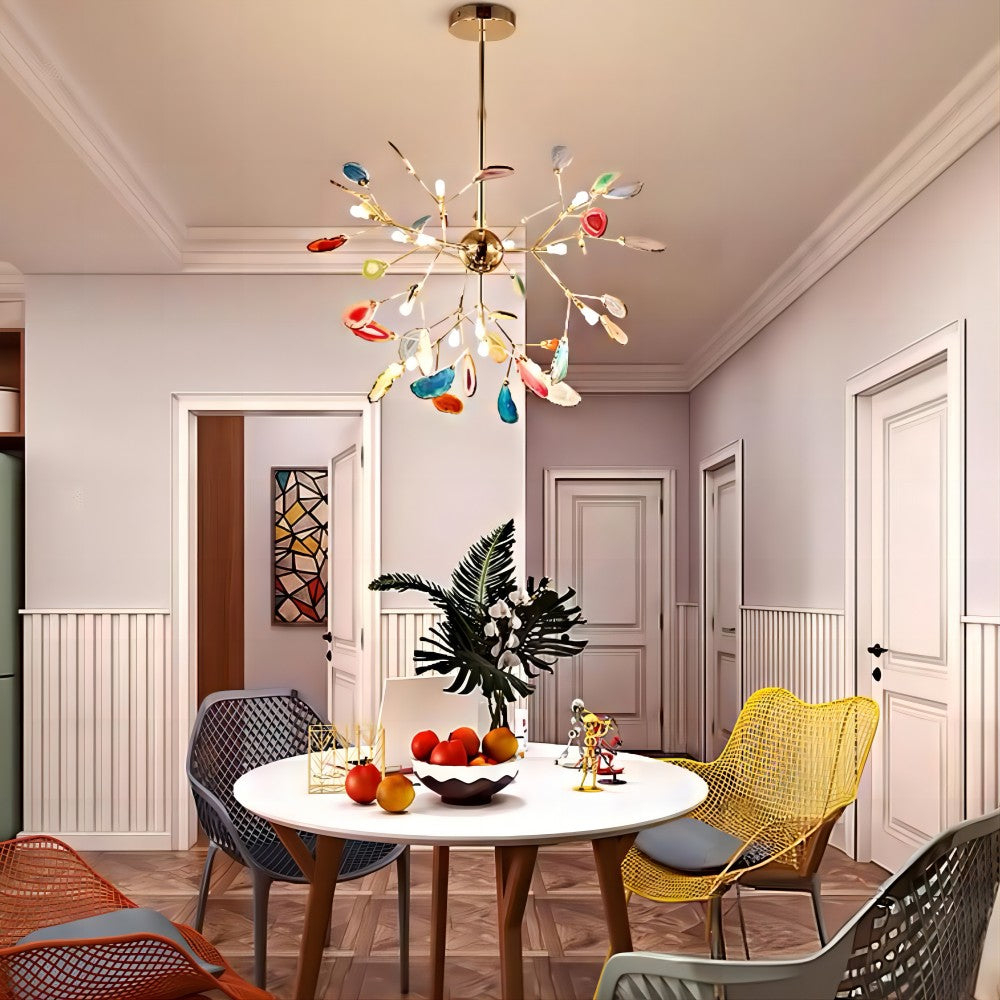 Lampada a sospensione nordica in agata ramata ed elegante