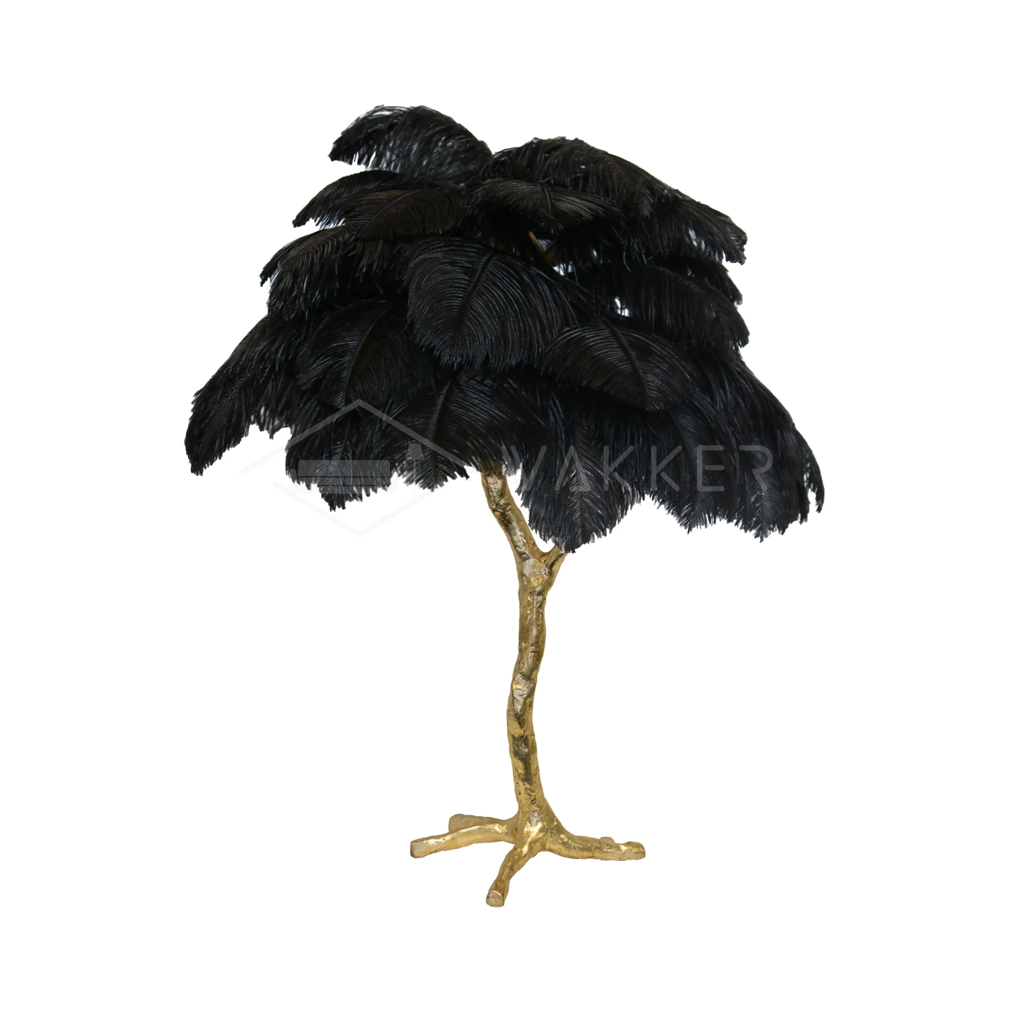 Elegant Palm Feathered Table Lamp