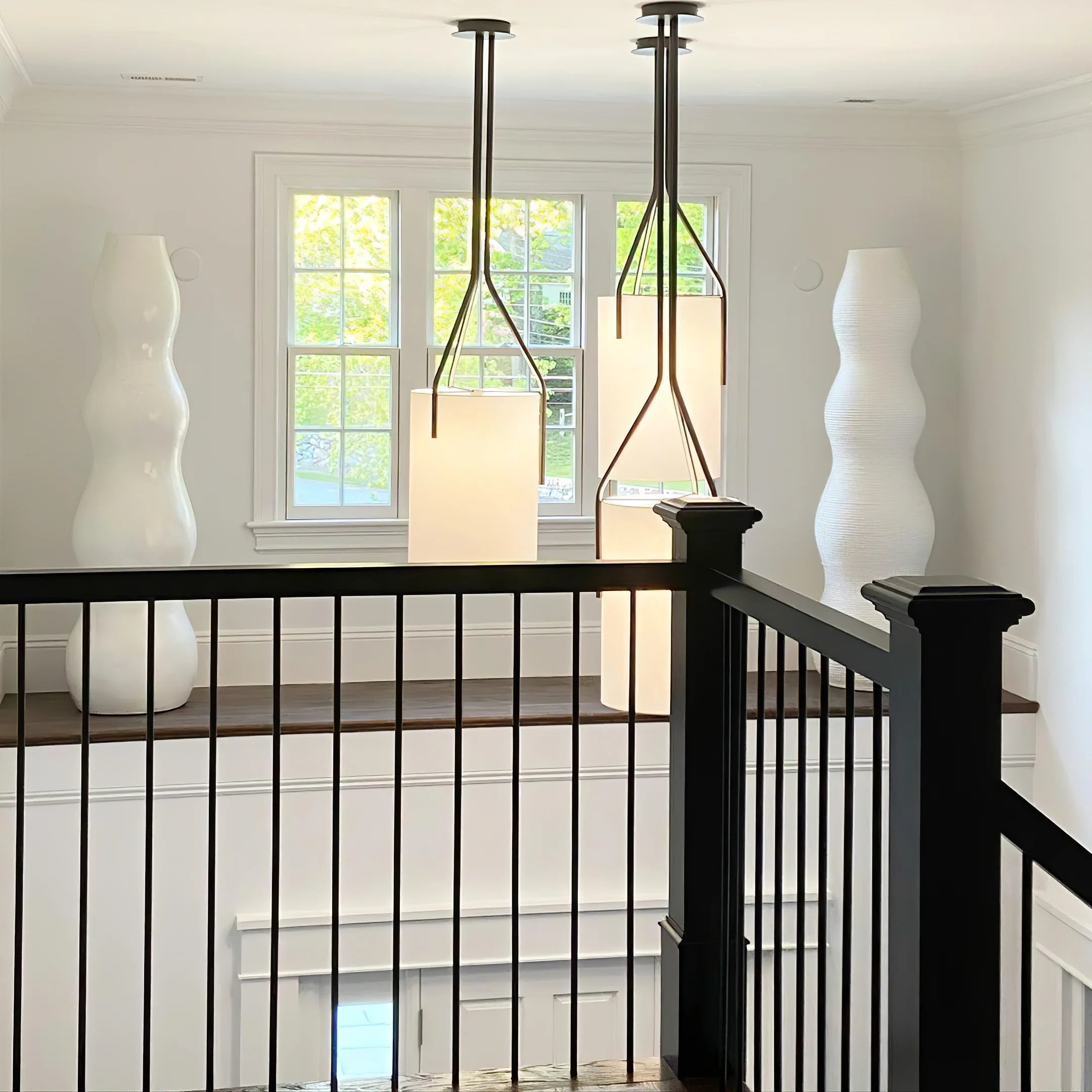 Lustre moderne en tissu tambour