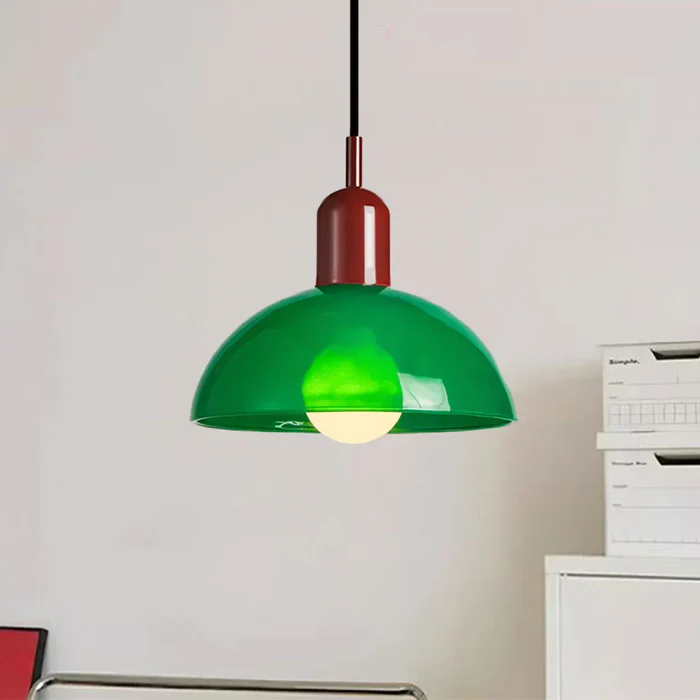 Lampada a sospensione a forma di ciotola colorata