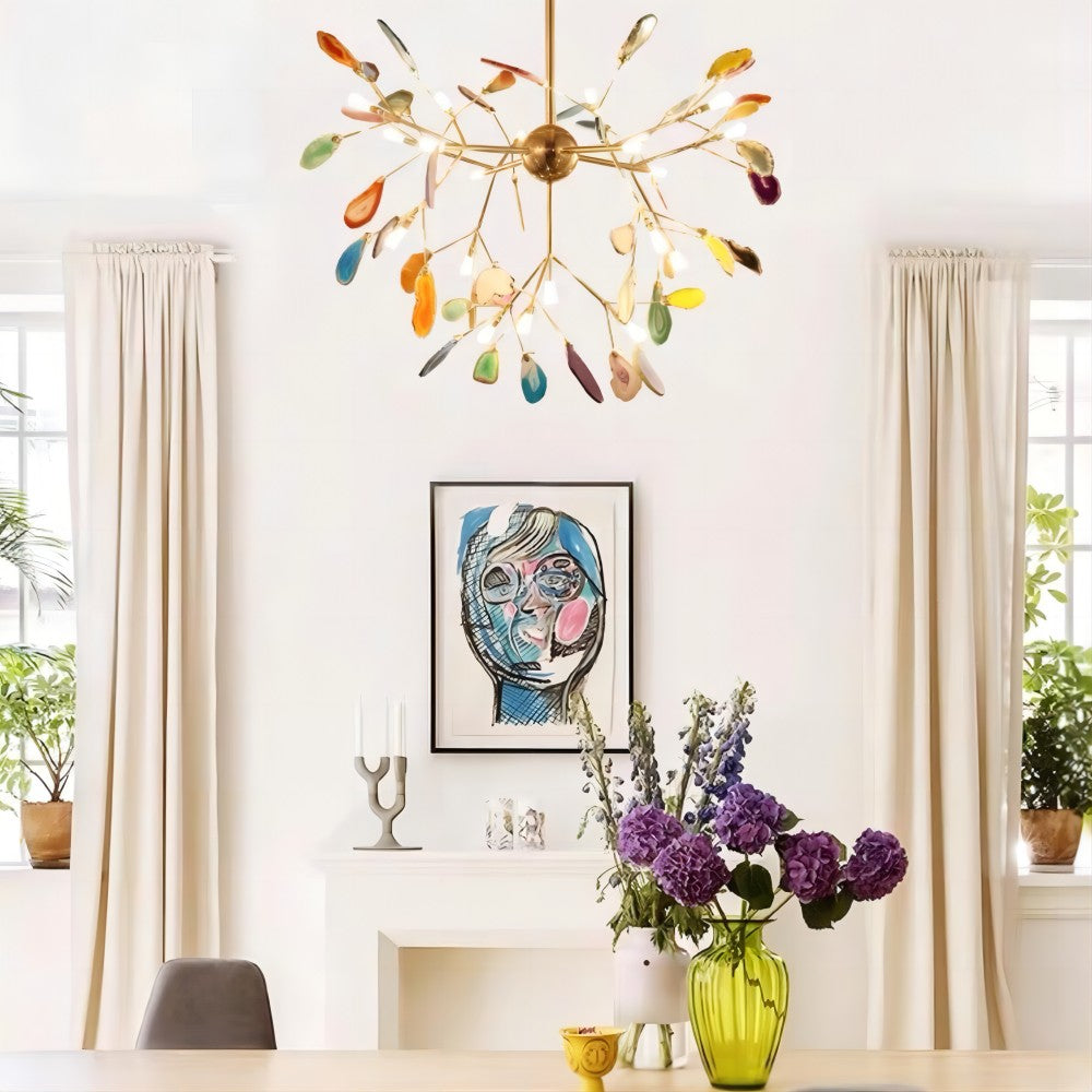 Lampada a sospensione nordica in agata ramata ed elegante