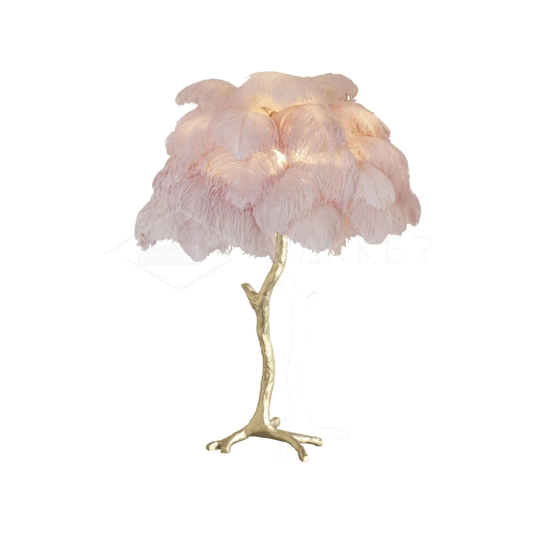 Elegant Palm Feathered Table Lamp