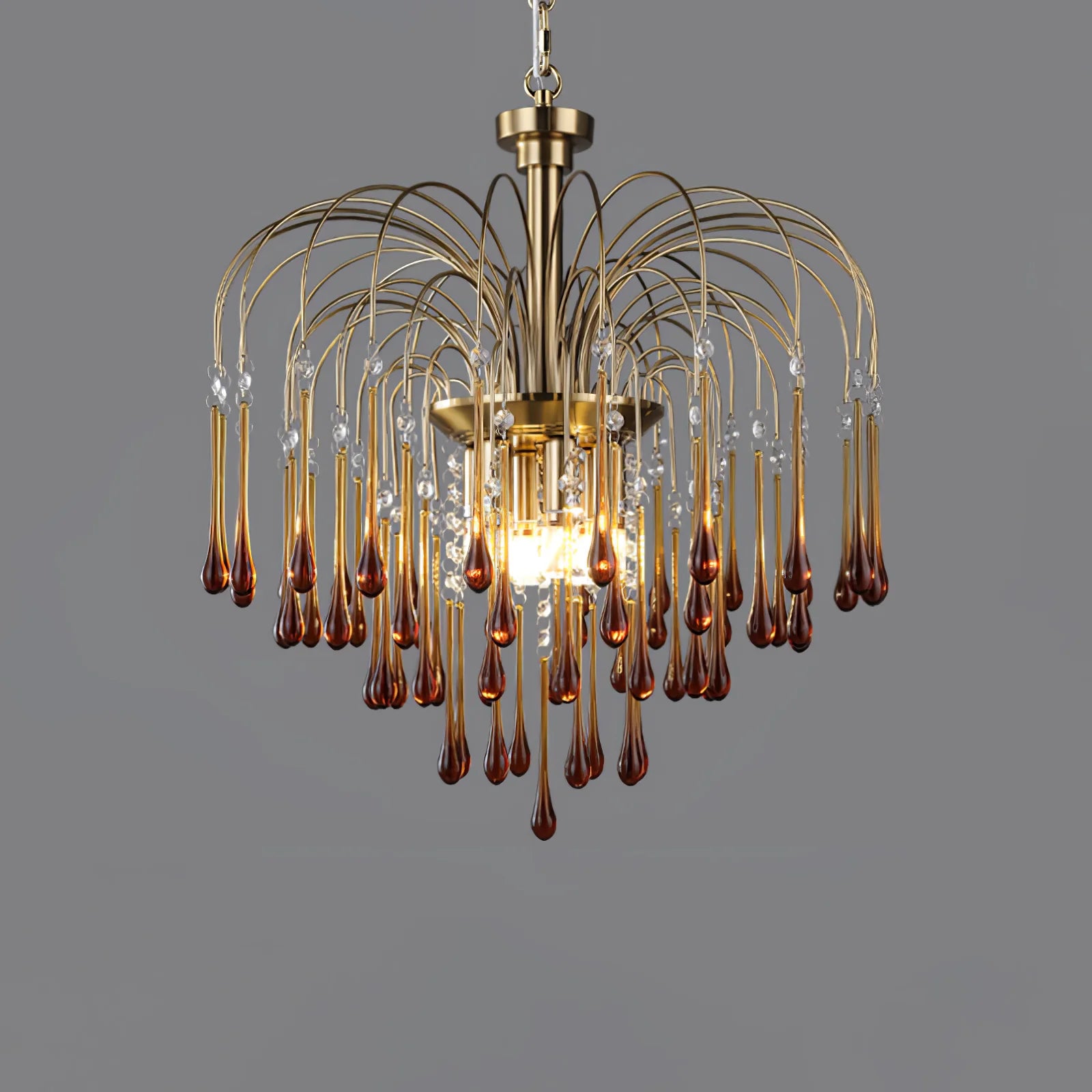 Classic Teardrop-Shaped Glass Chandelier