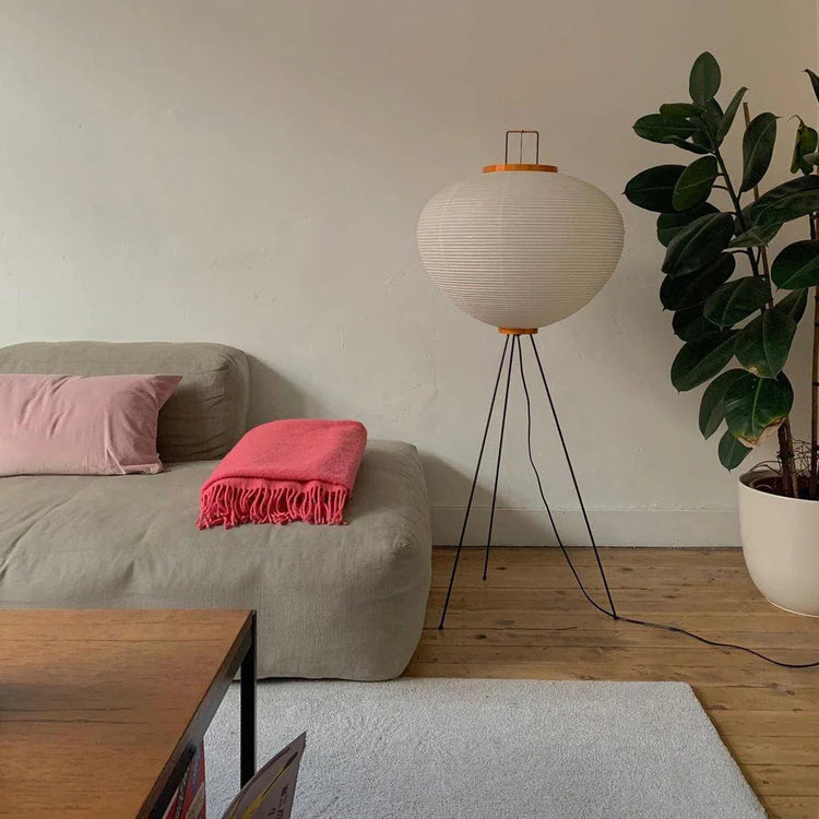 Orientalsk rund papirskærmlampe