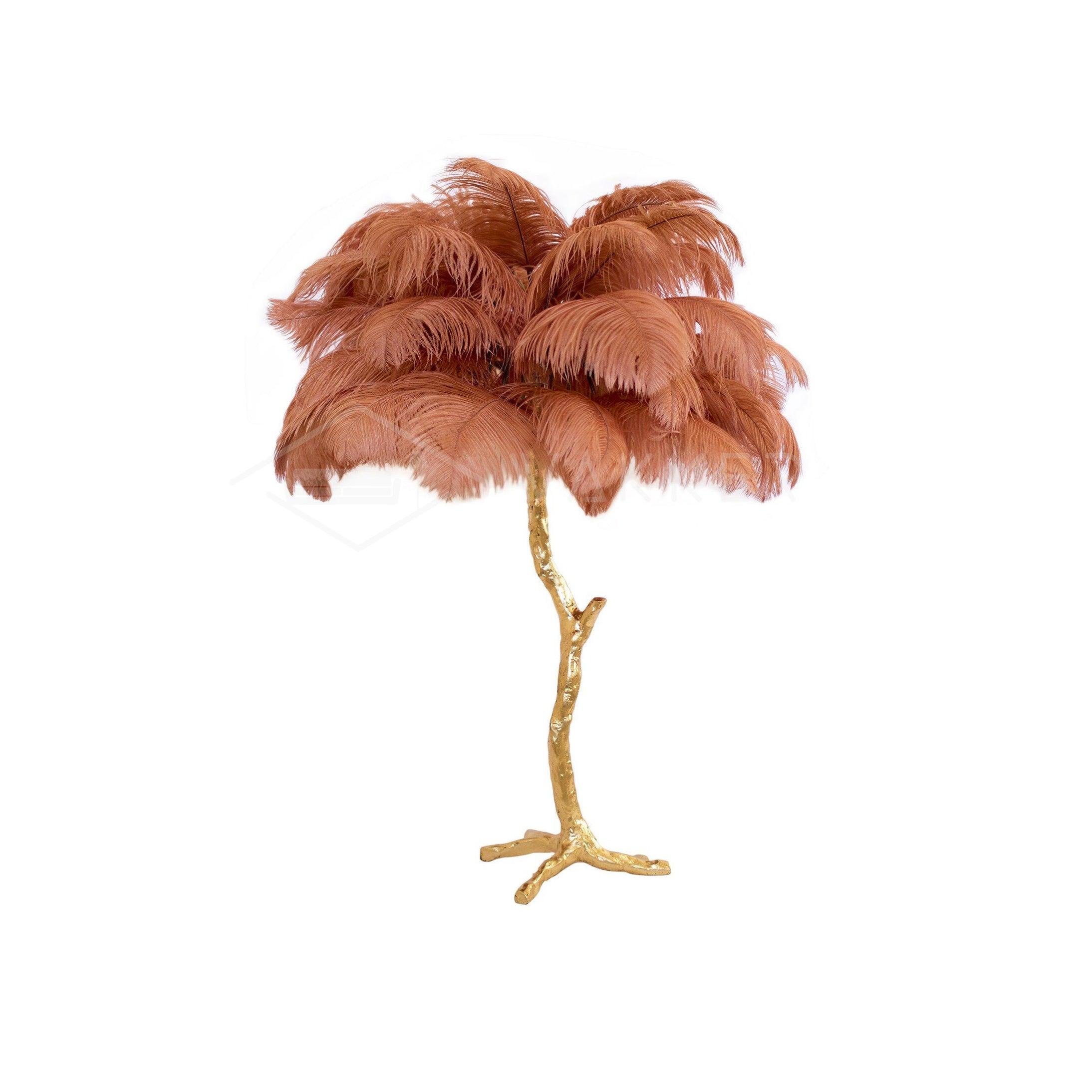 Elegant Palm Feathered Table Lamp