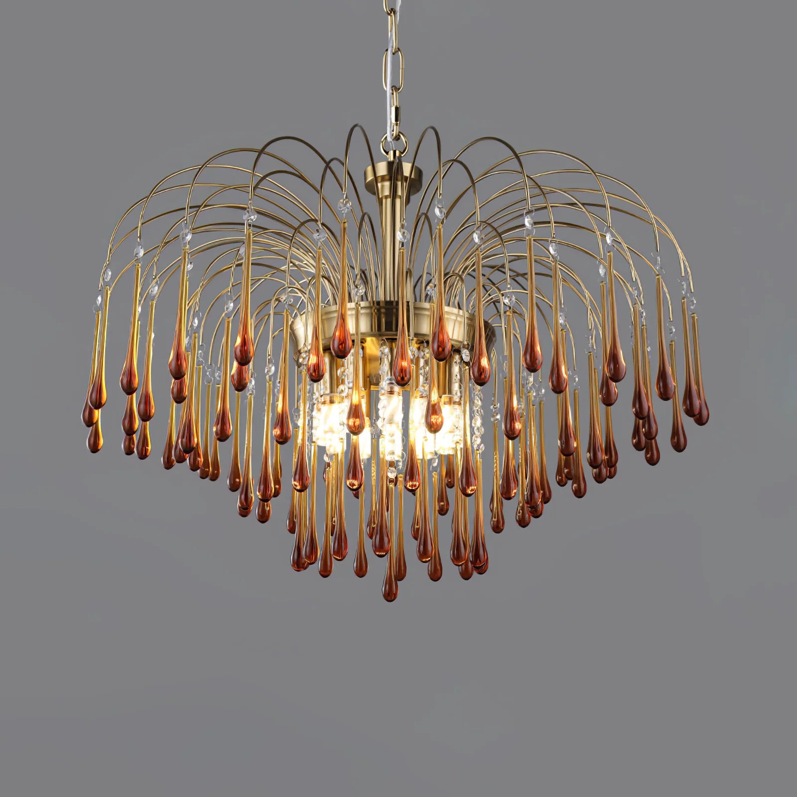 Classic Teardrop-Shaped Glass Chandelier