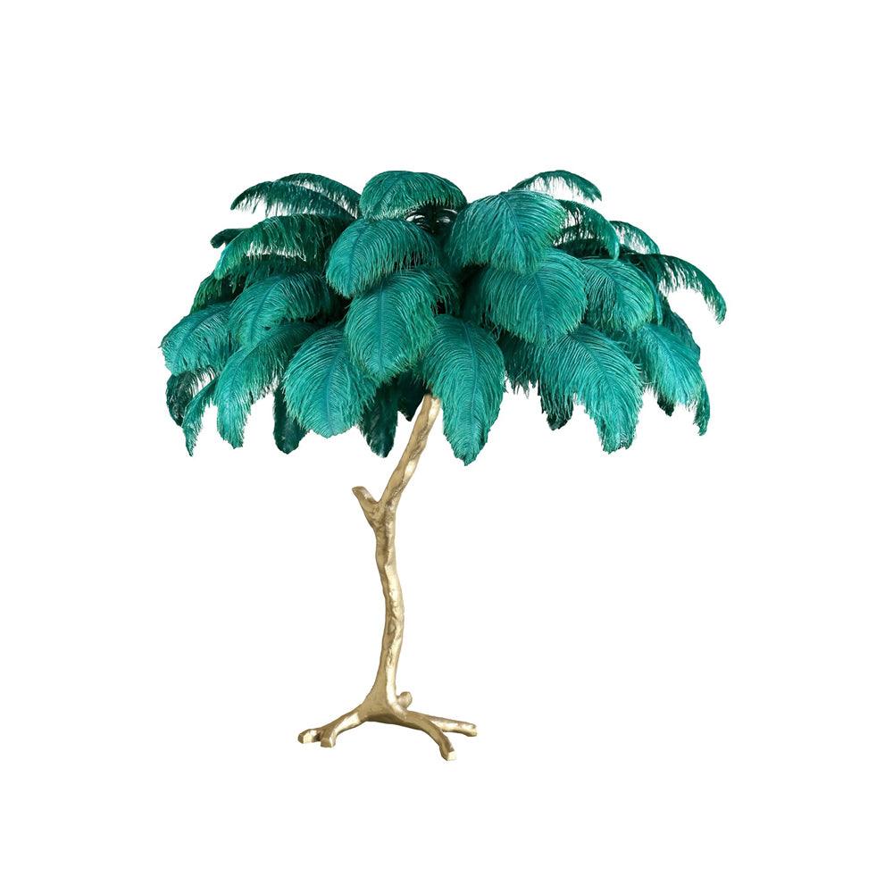 Elegant Palm Feathered Table Lamp