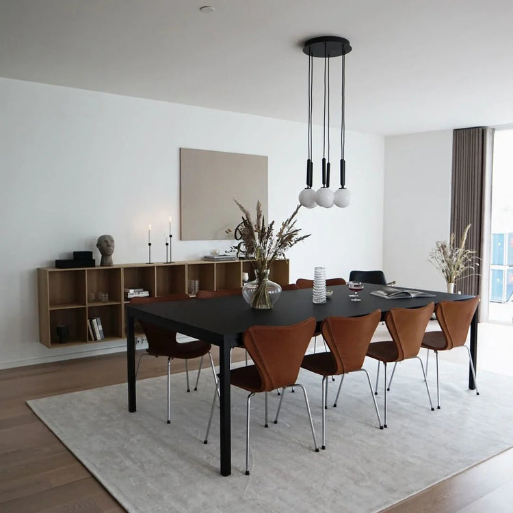 Moderne rund lille pendel i glas