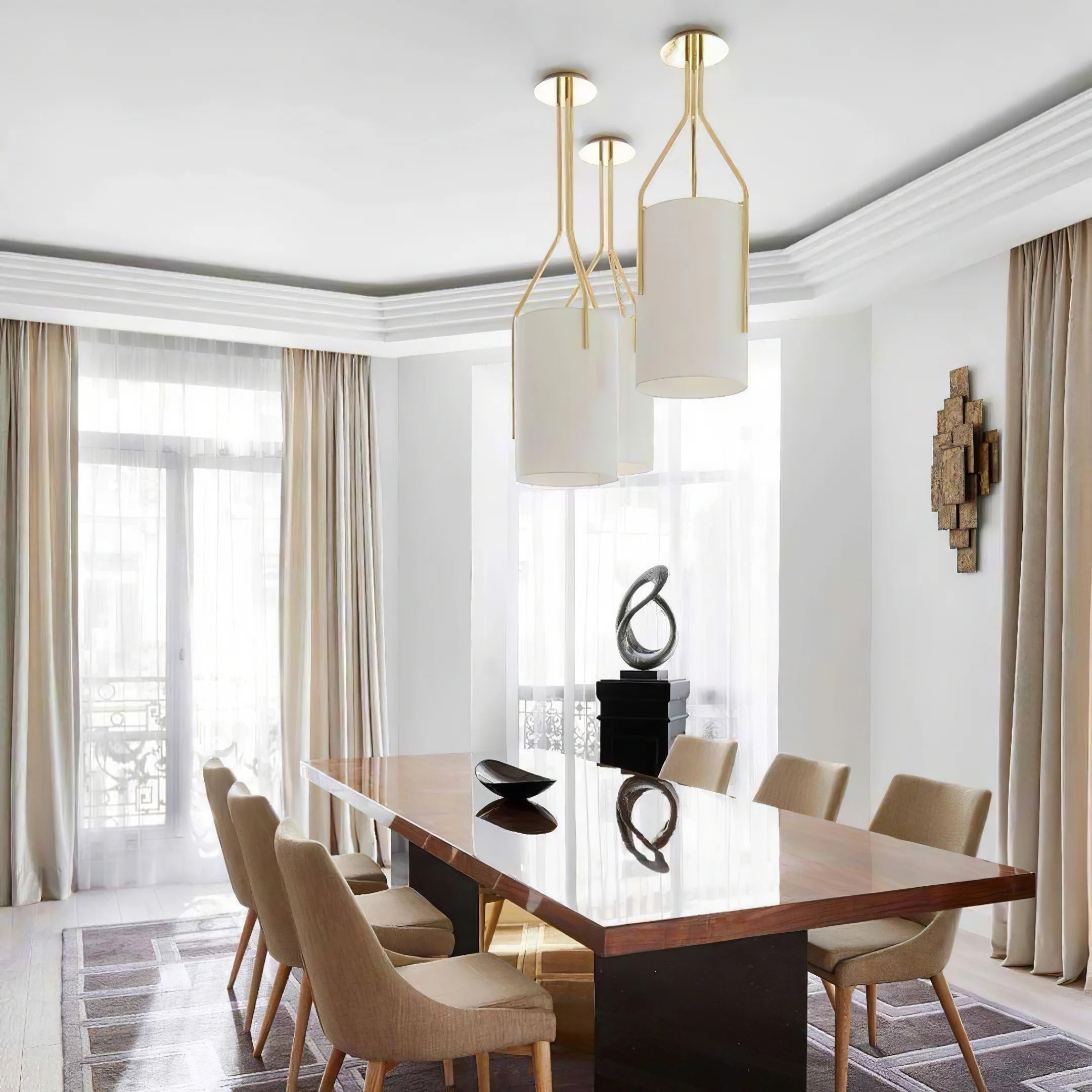 Lustre moderne en tissu tambour
