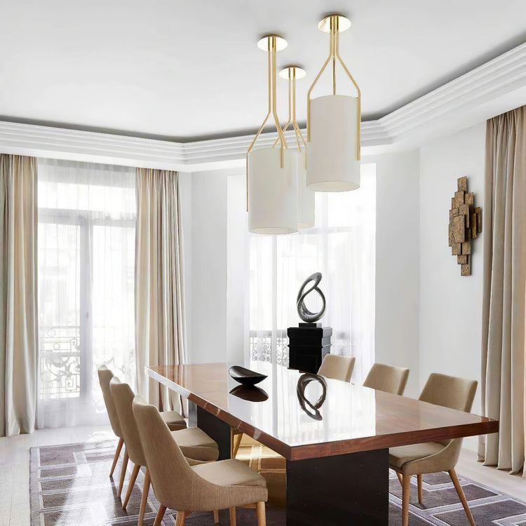 Modern Drum Fabric Chandelier