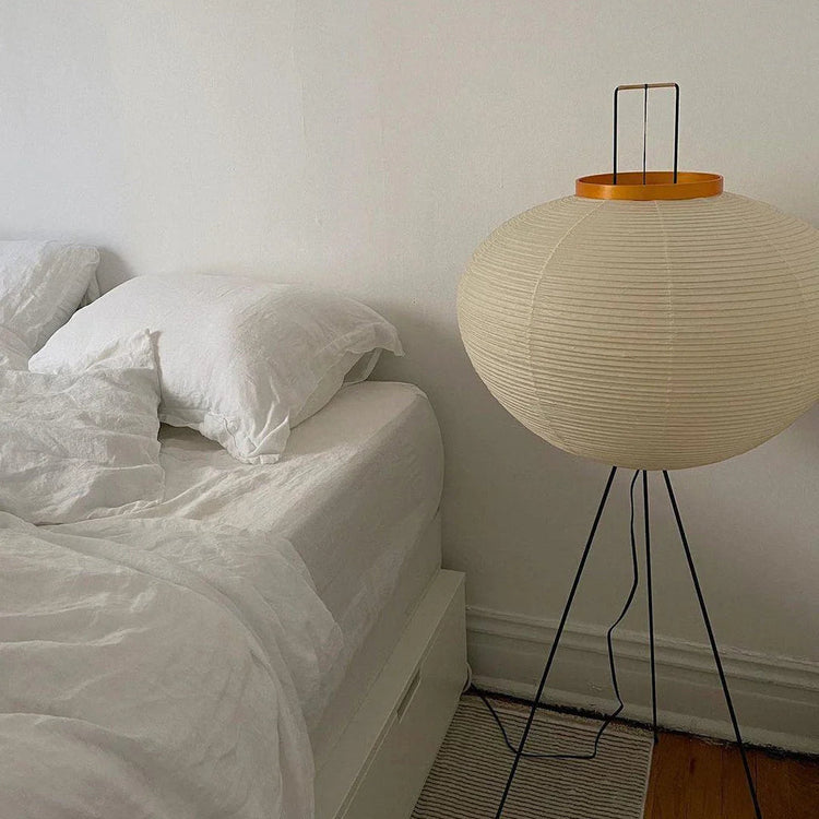 Orientalsk rund papirskærmlampe