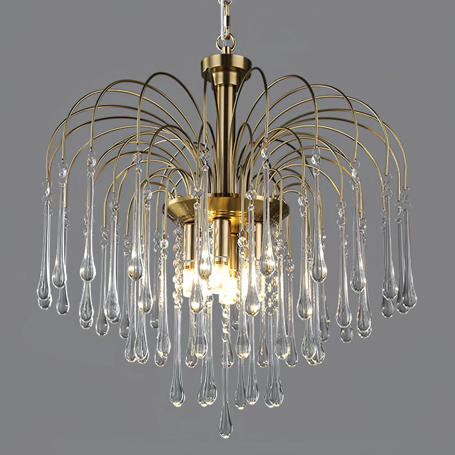 Classic Teardrop-Shaped Glass Chandelier