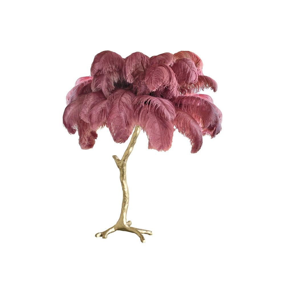 Elegant Palm Feathered Table Lamp