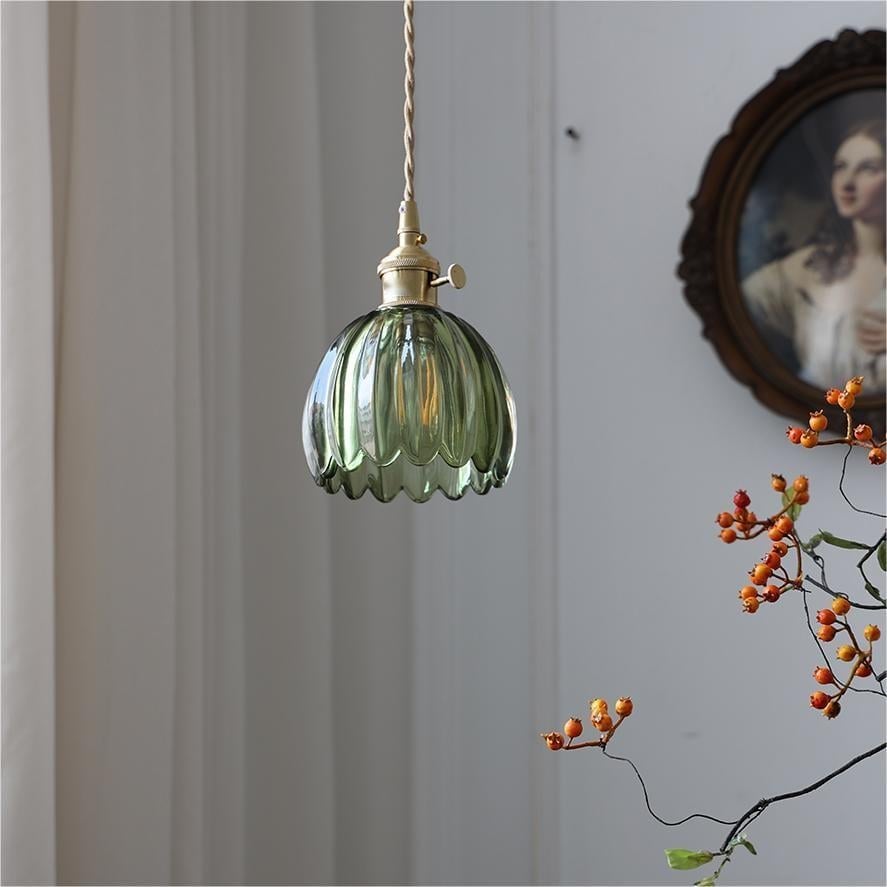 Moderne retro glas blomsterpendel