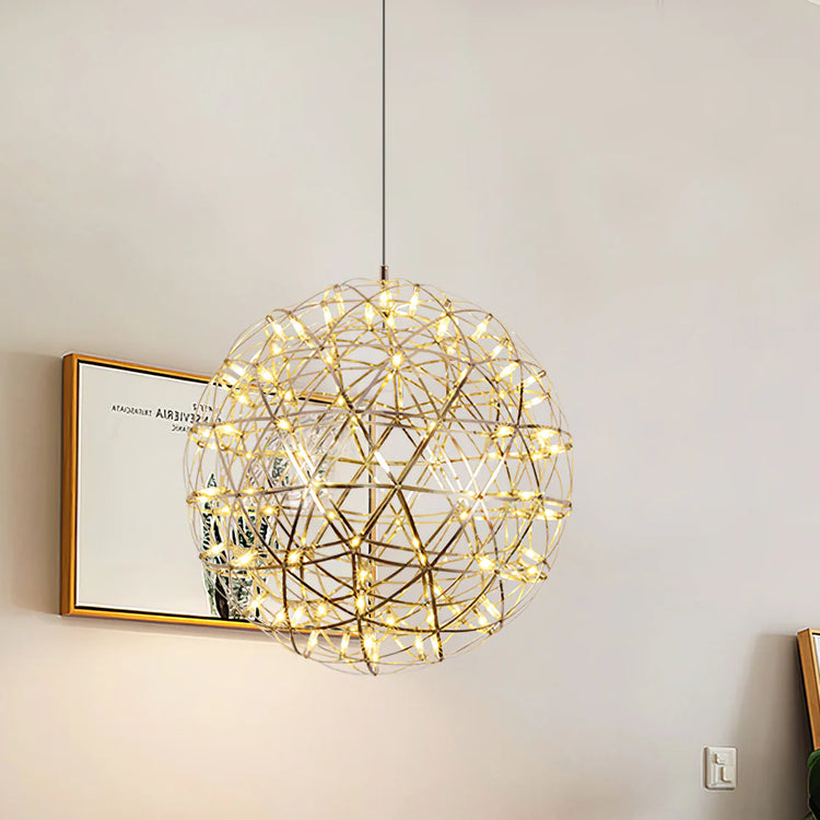 Elegant Stainless Luster Ball Pendant Light