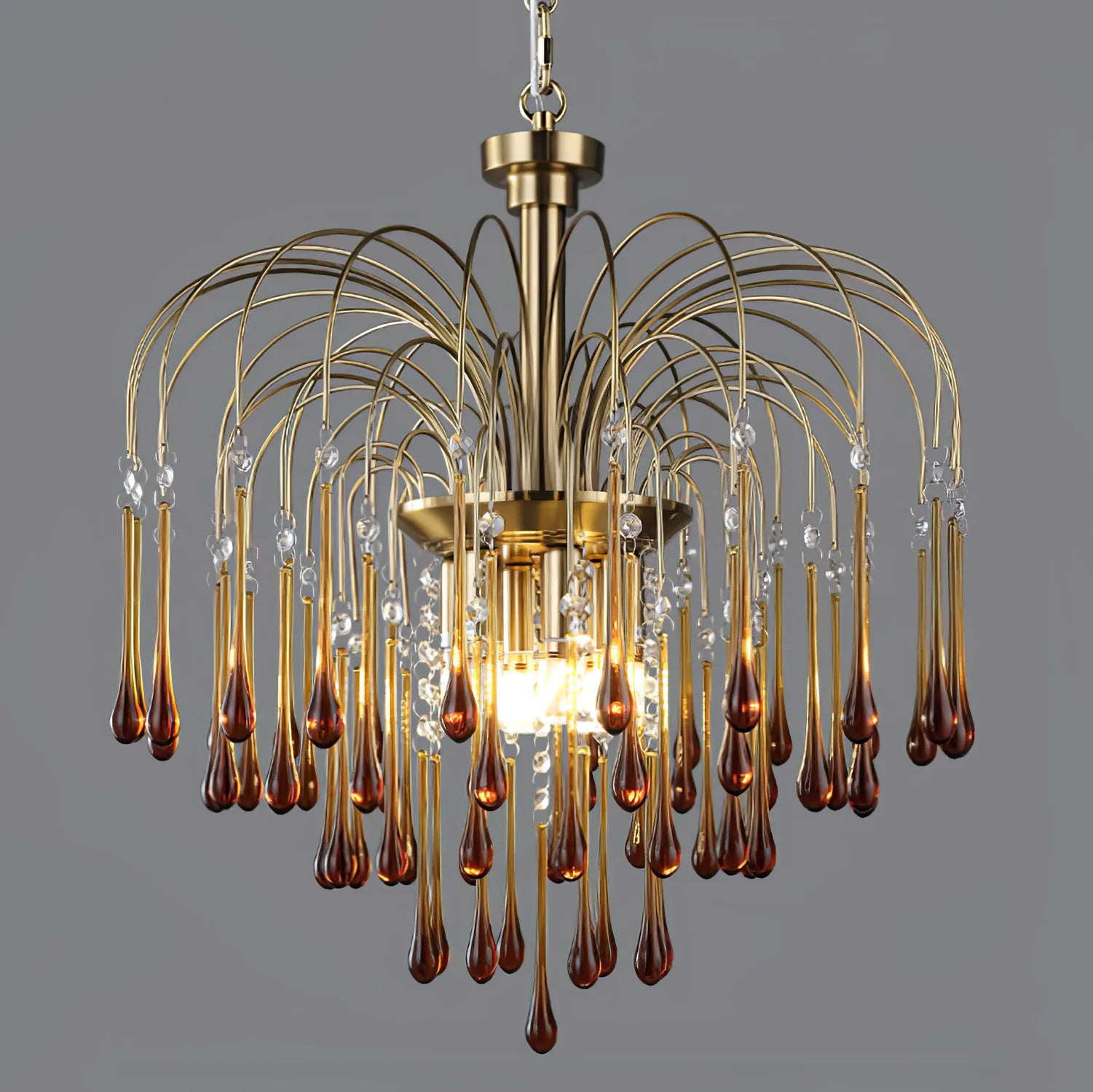Classic Teardrop-Shaped Glass Chandelier