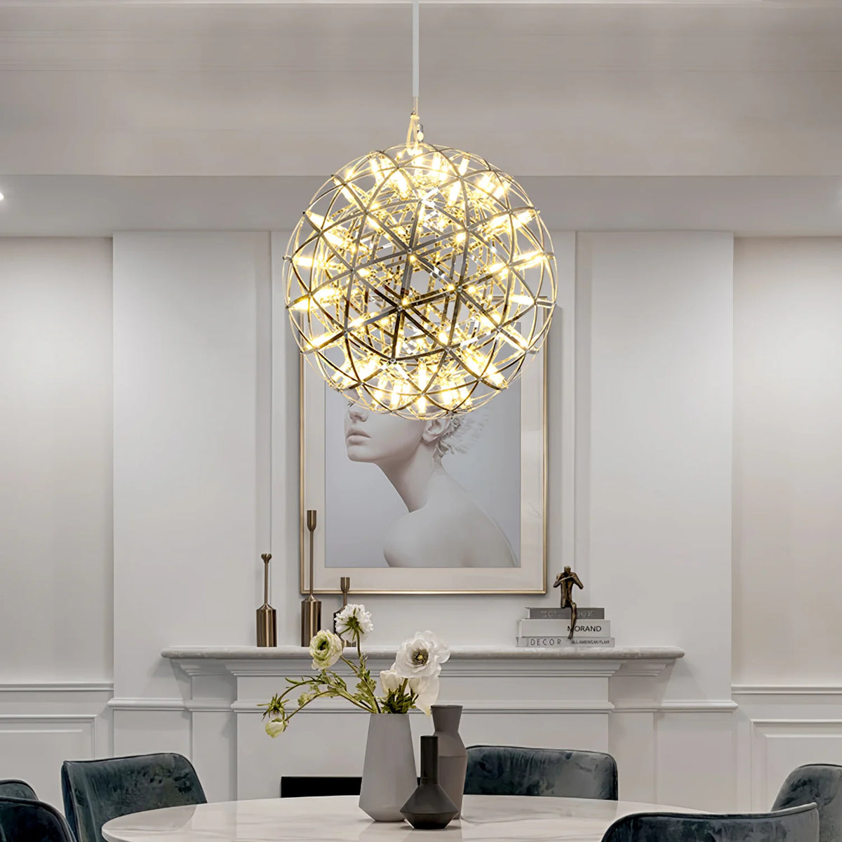 Silver Luster Ball Pendant Light