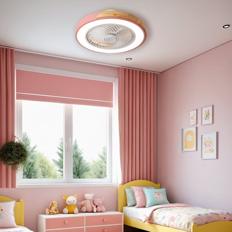 Ventilatori da soffitto contemporanei in legno con luci a LED