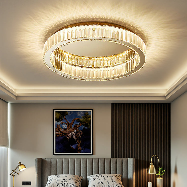 Moderne kreativ rund krystal loftslampe