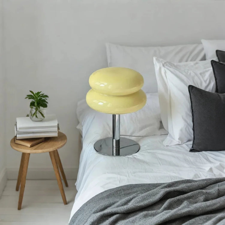 Chic glaskagebordlampe