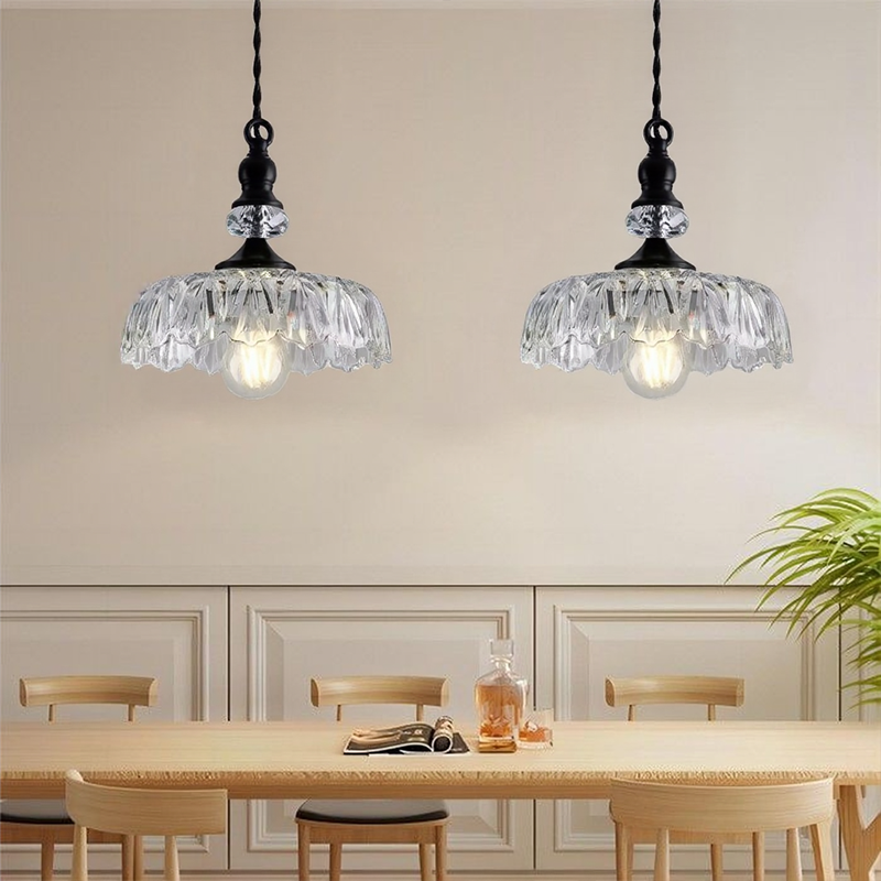 Luce a sospensione per fiori di vetro chic