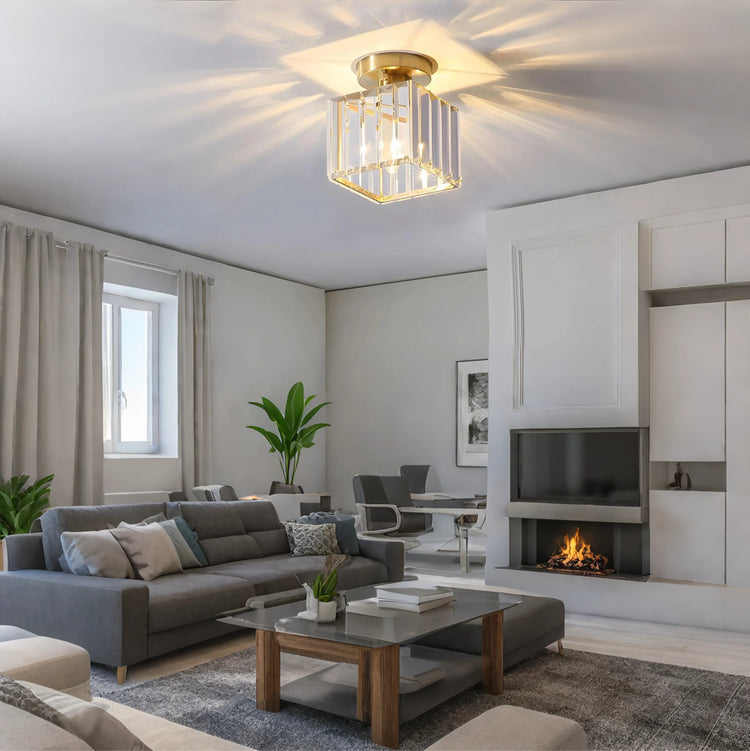 GlareFusion Modern Nordic Crystal Glass LED Ceiling Light