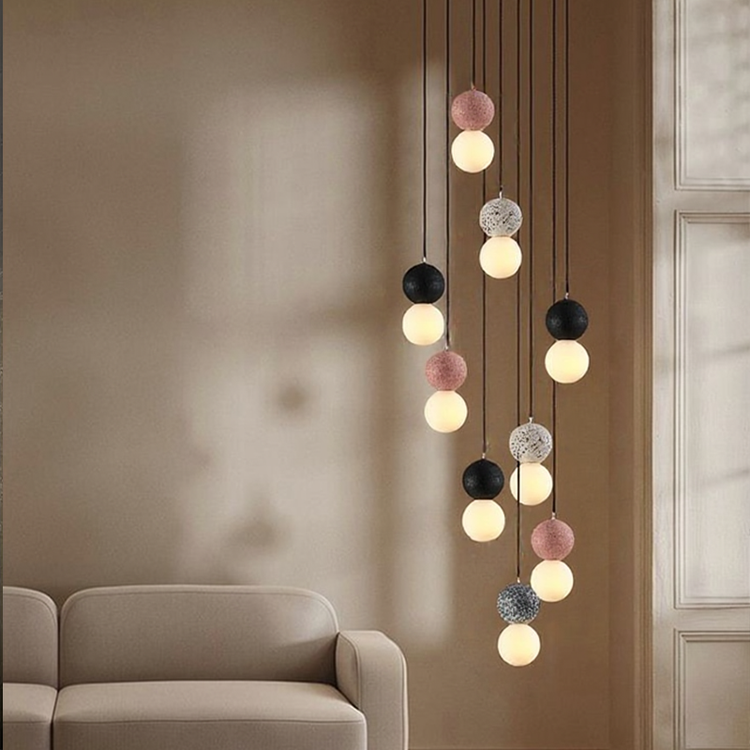 Glarefusion Nordic Modern Simple Terrazzo Lysekrone