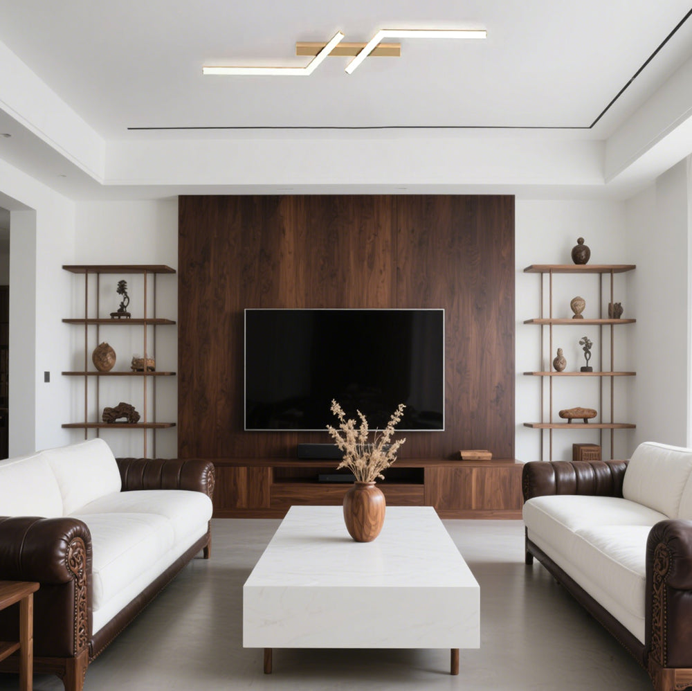 Plafonnier LED moderne simple en aluminium noir