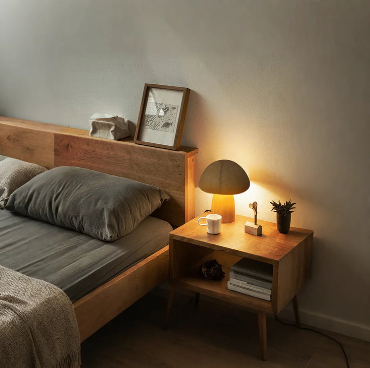 Vintage Wooden Cute Mushroom Night Light