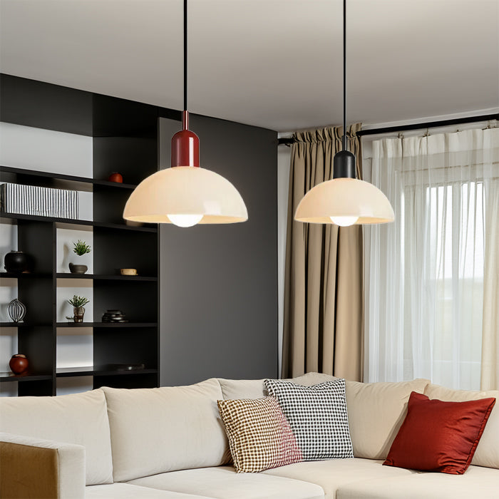 Lampada a sospensione a forma di ciotola colorata