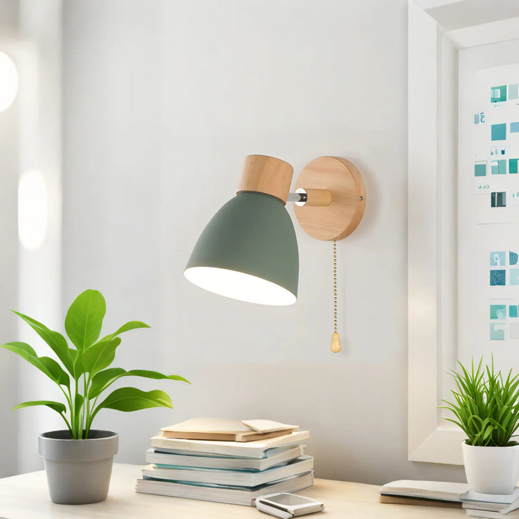 Nordic Modern Hængende Træ Væglampe