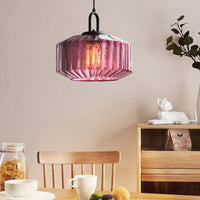 Noordse moderne vintage gestreepte glazen hanglamp