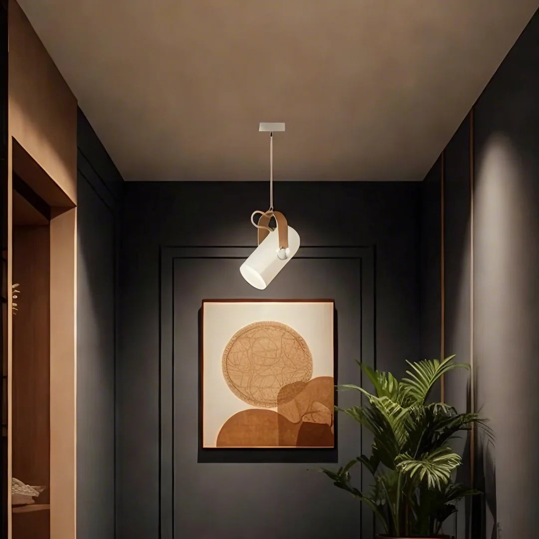 Lampada a sospensione moderna nordica in legno girevole