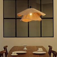 Glarefusion Vintage Straw Hat Petal Chandelier