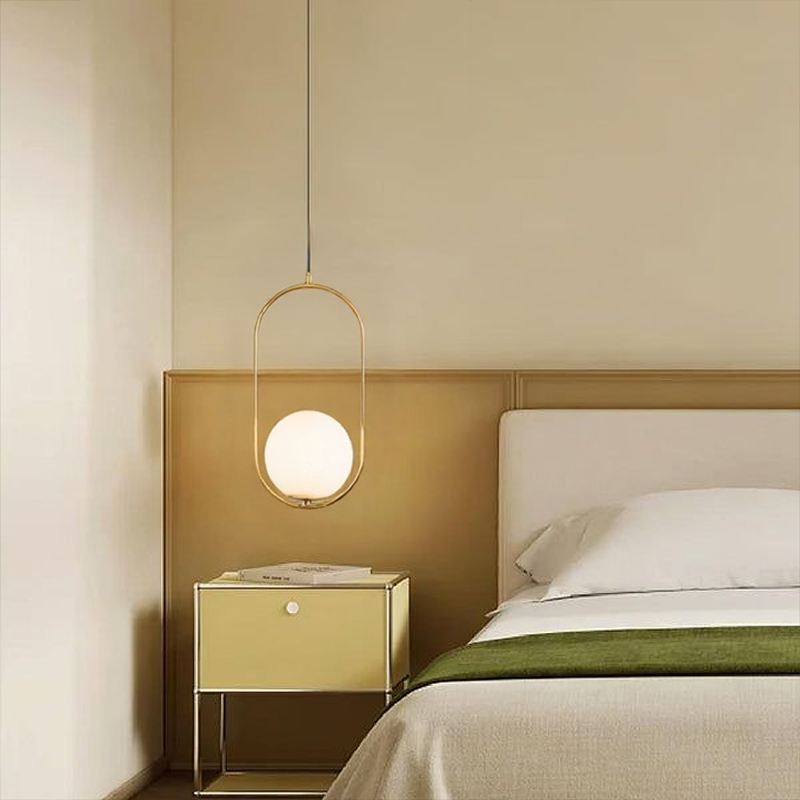 Lampadario moderno a sfera in vetro smerigliato Glarefusion