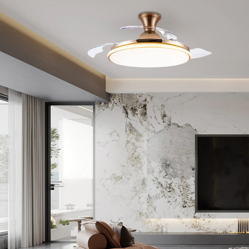 Slank Flush Mount loftsventilator med LED -lys