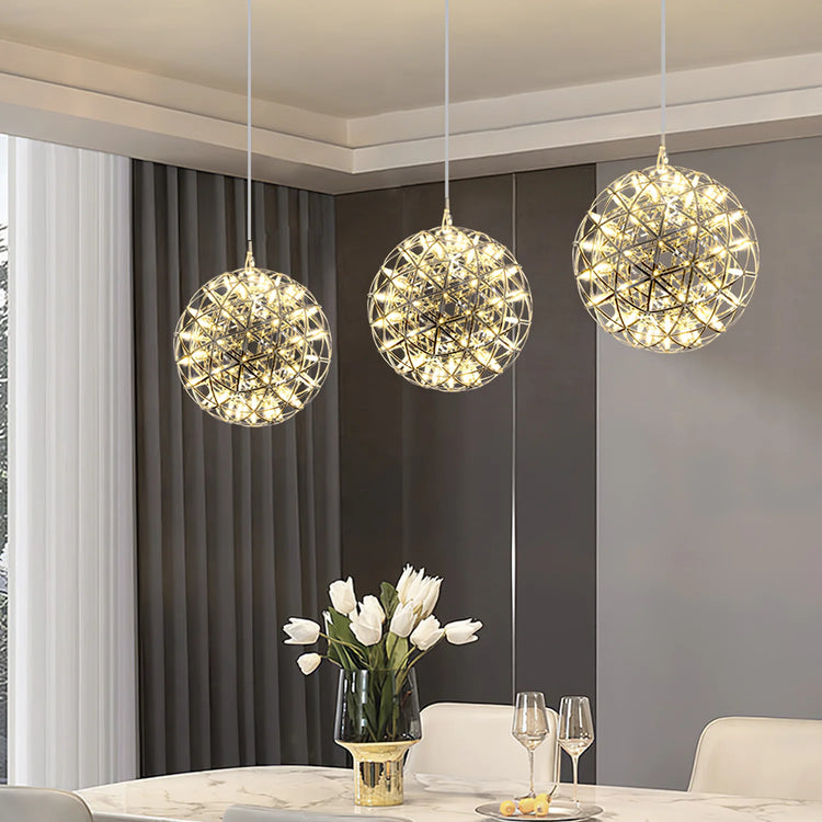 Elegant Stainless Luster Ball Pendant Light