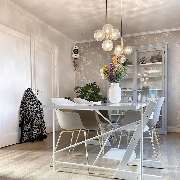 Moderne rund lille pendel i glas